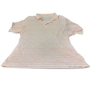 B. Draddy Golf Polo Pink + White Striped Men's Large
